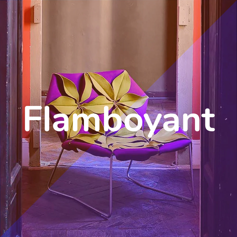 Exuberant shades of red, orange and purple