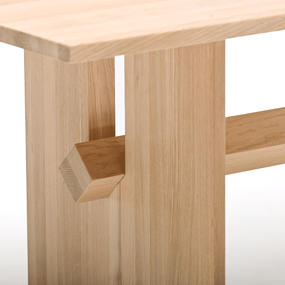 Snoop Dining Table - Ash Table and Walnut Beam