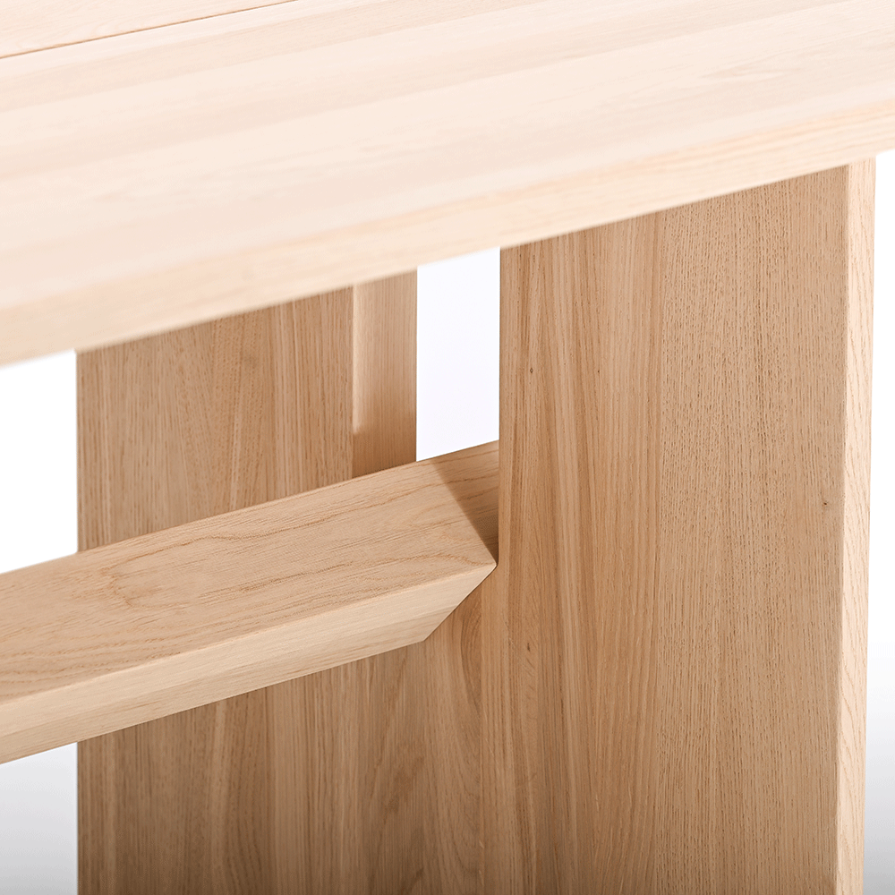 Snoop Dining Table - Ash Table and Walnut Beam