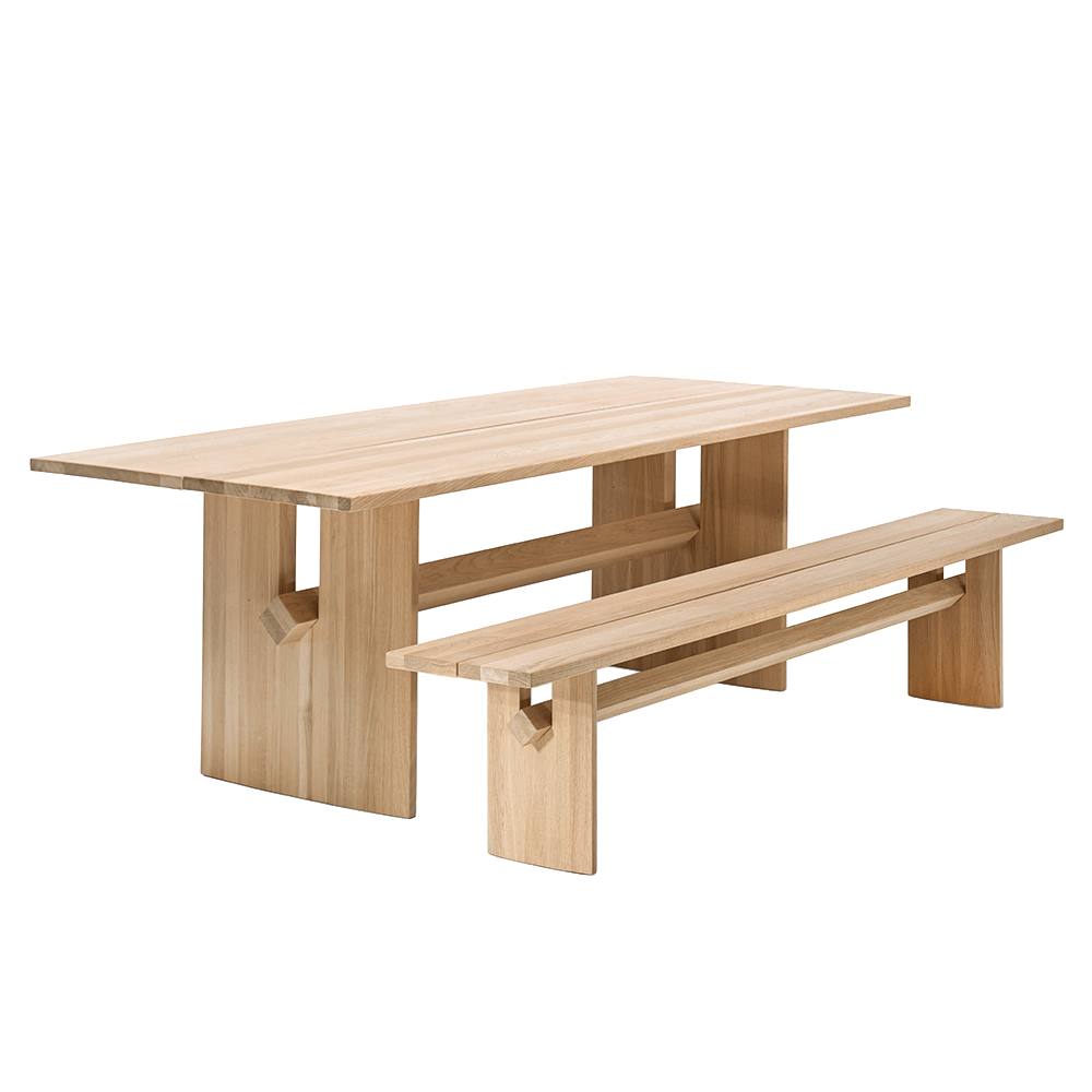 Snoop Dining Table - Ash Table and Walnut Beam