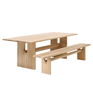 Snoop Dining Table - Ash Table and Walnut Beam