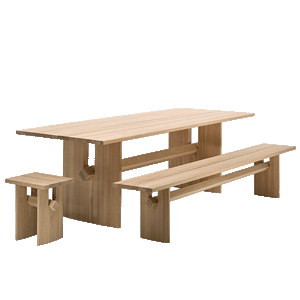 Snoop Dining Table - Ash Table and Walnut Beam