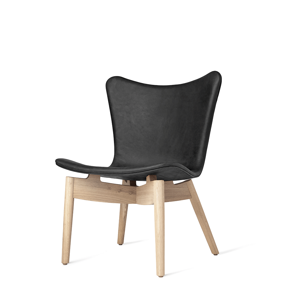 Shell Lounge Chair - Dunes Anthrazit Black Leather - Mater - Do