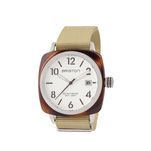 Clubmaster HMS Tortoise Shell White Dial - Briston - Do Shop