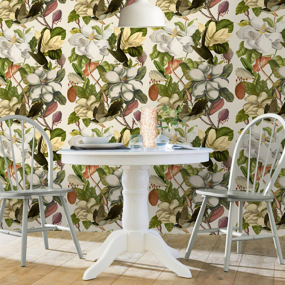 Magnolia Taupe Wallpaper by MINDTHEGAP | Do Shop