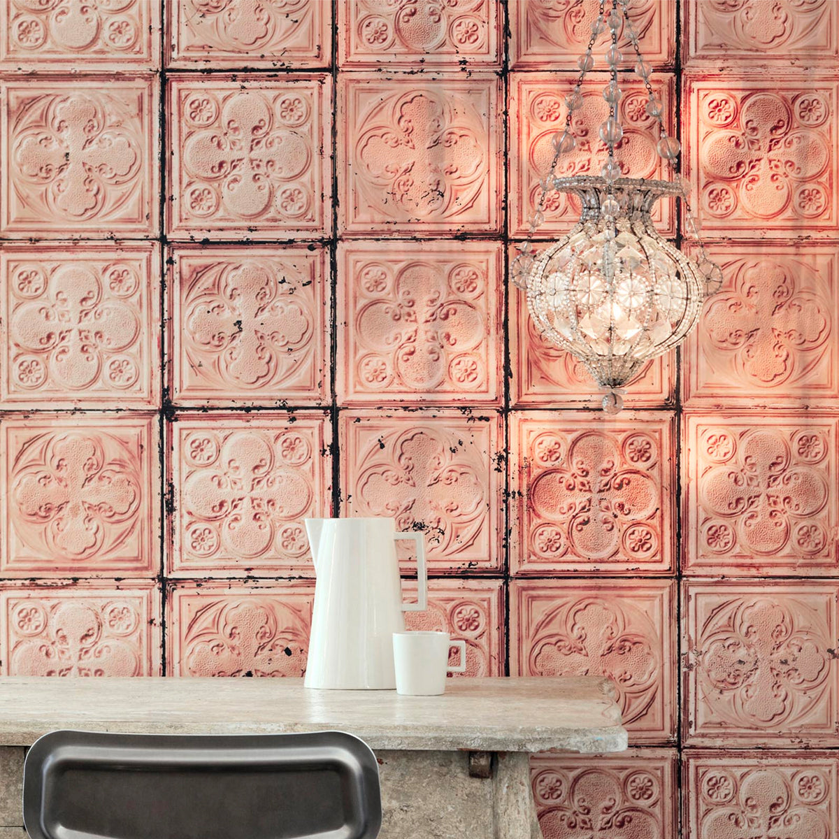 Pink Brooklyn Tins Wallpaper by MERCI - NLXL | Do Shop