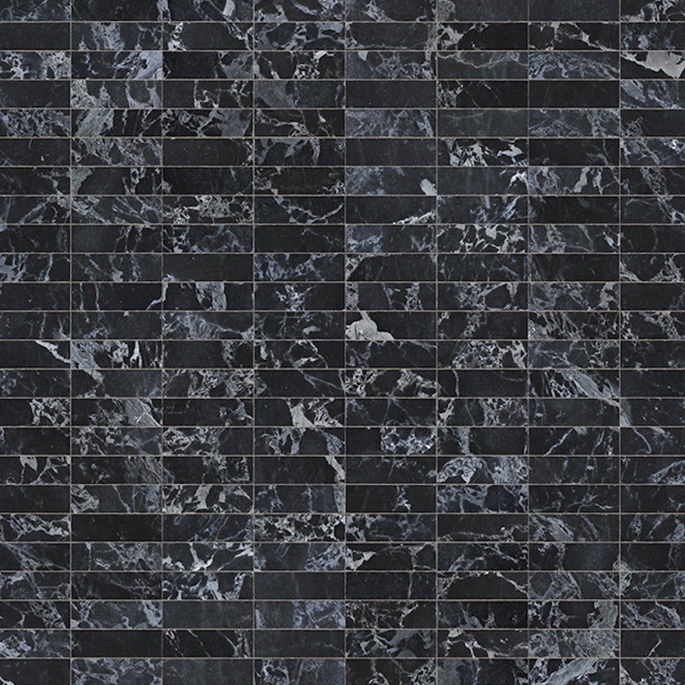 Black Marble Tiles 24.4 x 7.7 cm Materials Wallpaper by Piet Hein Eek - NLXL - Do Shop