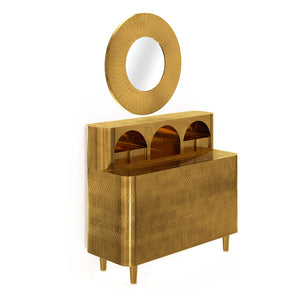 Vanilla Noir Oro Citylights Big Round Mirror by Scarlet Splendour | Do Shop