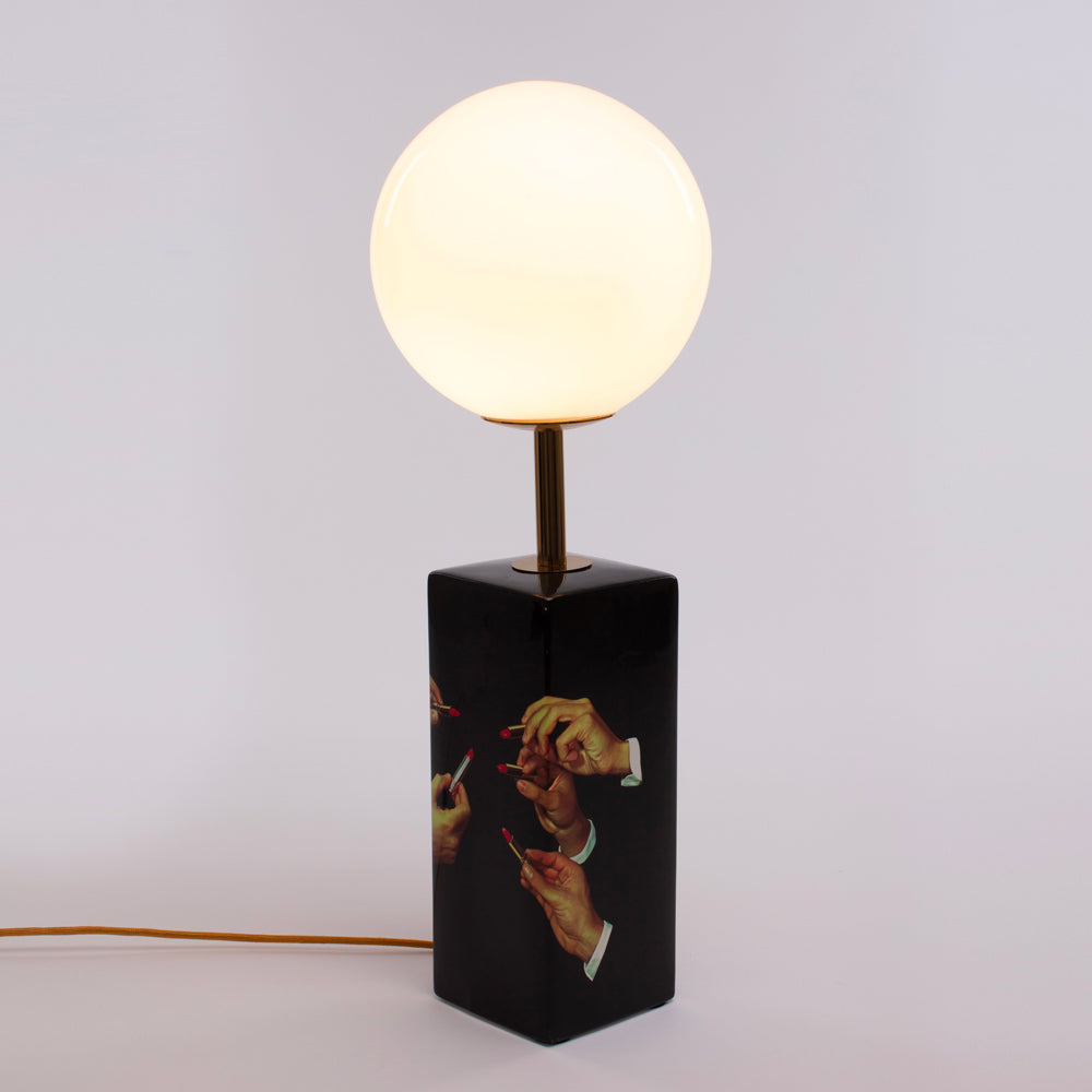 Black Lipstick Table Lamp by Seletti Wears Toiletpaper | Do Shop