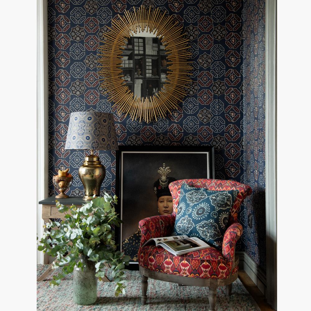 Ajrak Blue Wallpaper - Compendium Collection by MINDTHEGAP | Do Shop